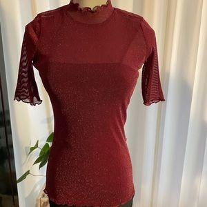 Beautiful Burgundy See Through Top
